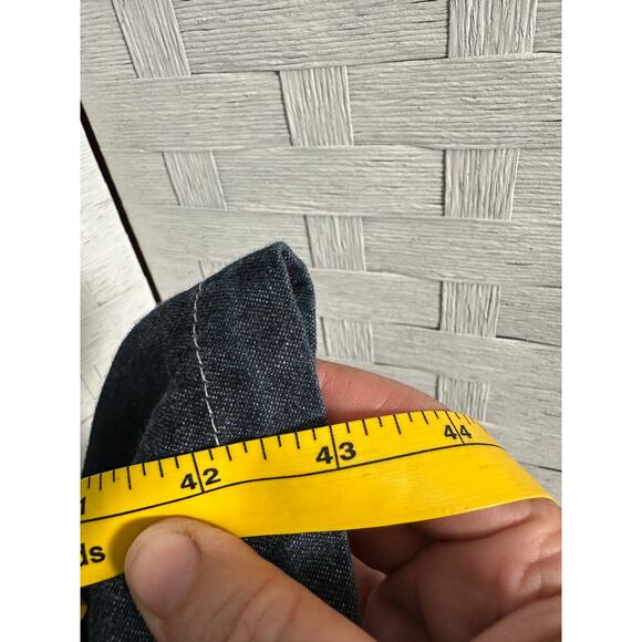 Liz Claiborne women’s denim dress button front ruffles collar pockets plus size - Picture 7 of 11